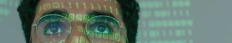 eyes with computer security data over top