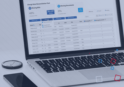 Ingenious Med Charge Note Reconciliation and Document Viewing on laptop