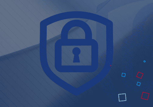 security lock icon with ingenious med branded squares