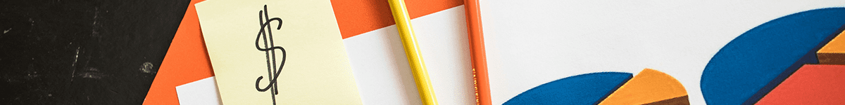 circle chart and stickie note showing revenue 