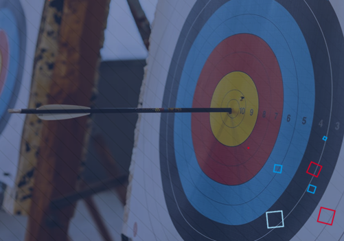 bullseye with arrow in target with 100% accuracy